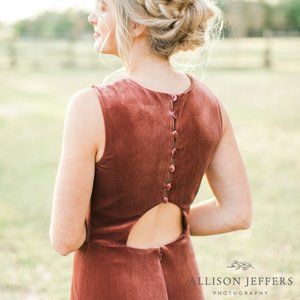Cleo Terracotta Velvet Bridesmaid Dress